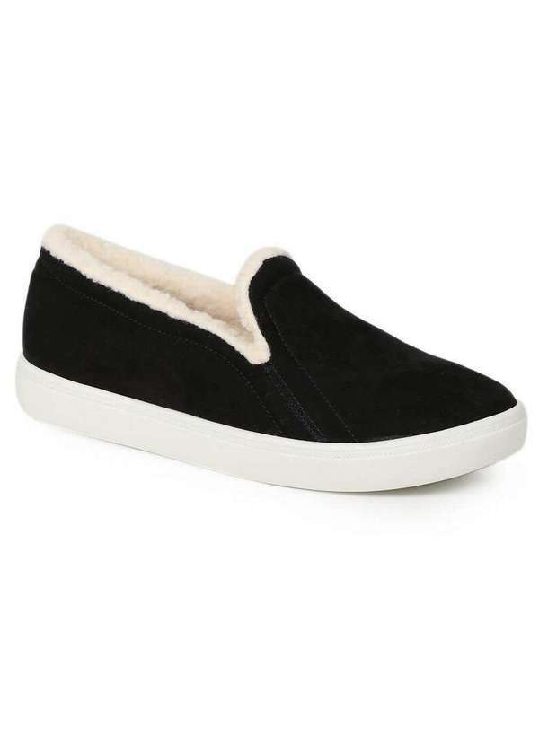 Quiz - Slip On Feminino Quiz Pelo Fake Preto