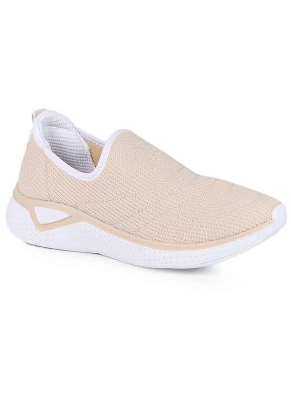 Comfortflex - Tênis Casual Feminino Comfortflex Ajuste Elástico Bege