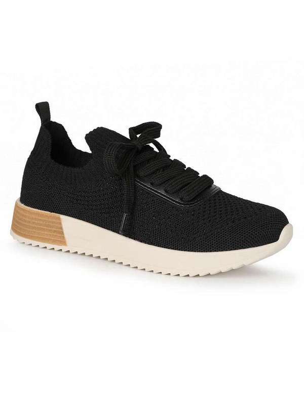 Modare - Tênis Casual Feminino Conforto Modare Linho Knit Preto