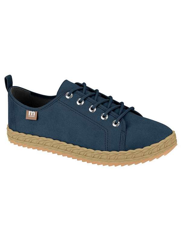 Moleca - Tênis Casual Feminino Moleca Camurça Marinho