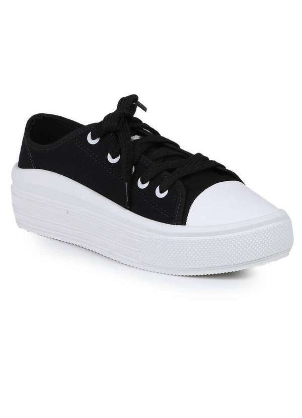 Moleca - Tênis Casual Feminino Moleca Lona Simples Preto