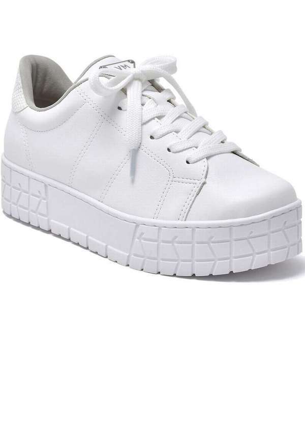 Via Marte - Tênis Casual Feminino Via Marte Caixa Alta Branco