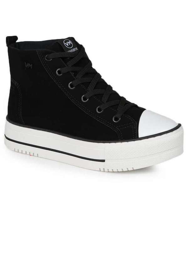 Via Marte - Tênis Casual Feminino Via Marte Cano Alto Preto