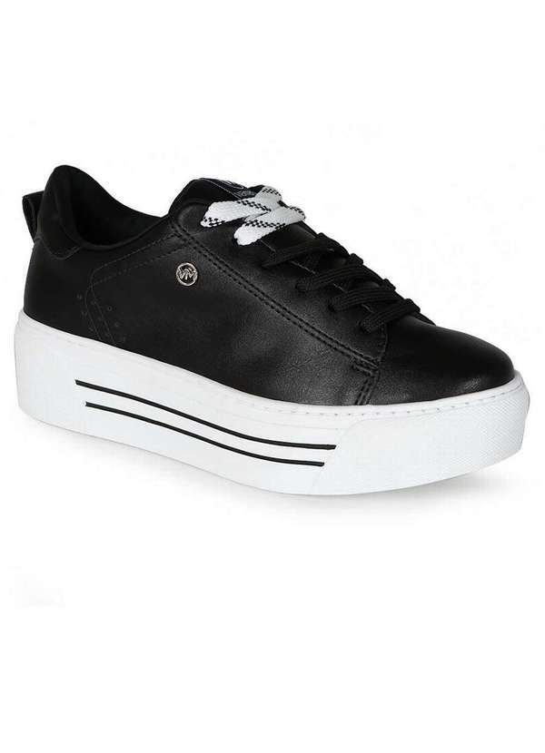 Via Marte - Tênis Casual Feminino Via Marte Sola Alta Preto