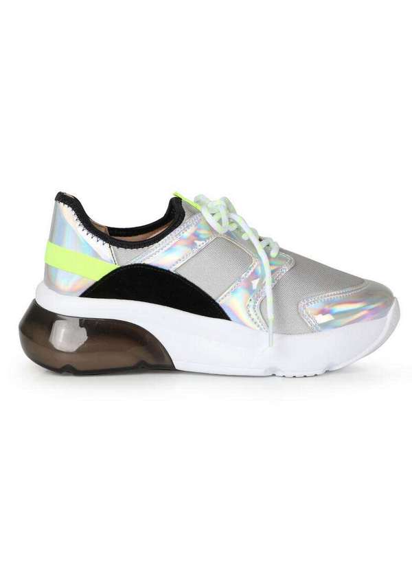 Vizzano - Tênis Chunky Feminino Vizzano Holográfico Prata 2