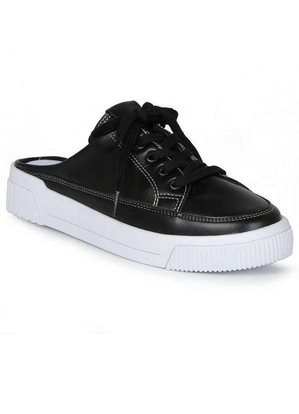 Sua Cia - Tênis Mule Feminino Sua Cia Cadarço Preto