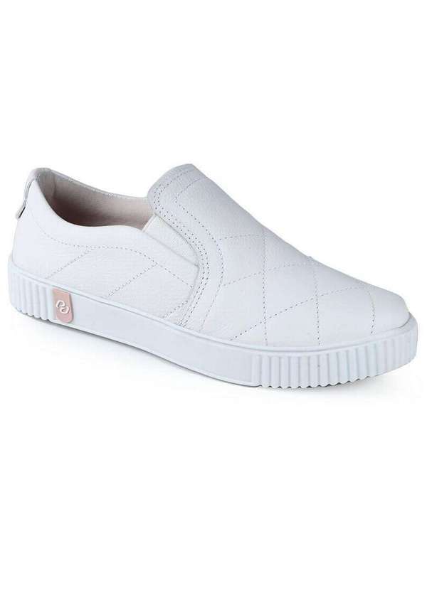 Pegada - Tênis Slip On Feminino Pegada Leather Branco