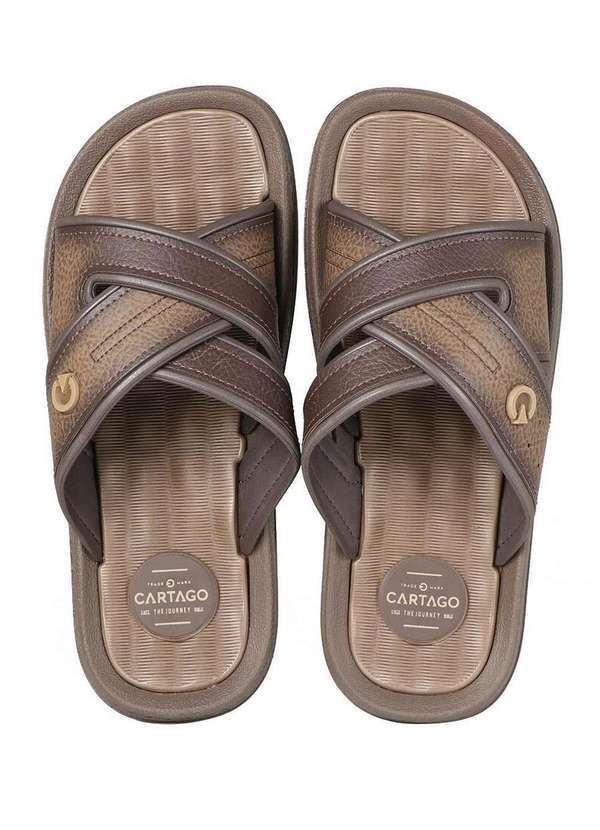 Cartago - Chinelo Slide Masculino Cartago Fiji Marrom