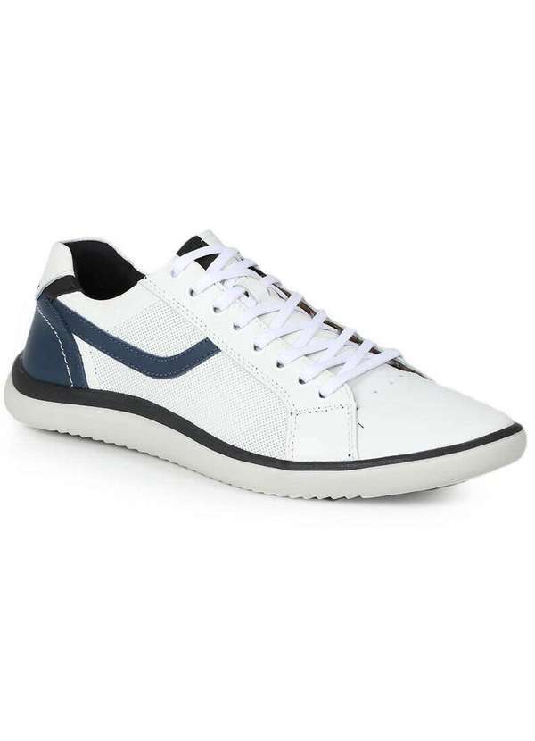 Ferricelli - Sapatênis Masculino Ferricelli Recortes Básicos Branco