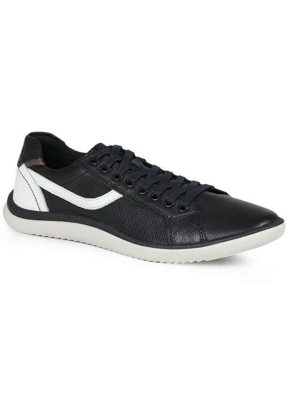 Ferricelli - Sapatênis Masculino Ferricelli Recortes Básicos Preto