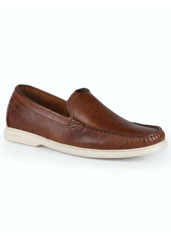 Democrata - Sapato Mocassim Masculino Democrata Clean Conhaque