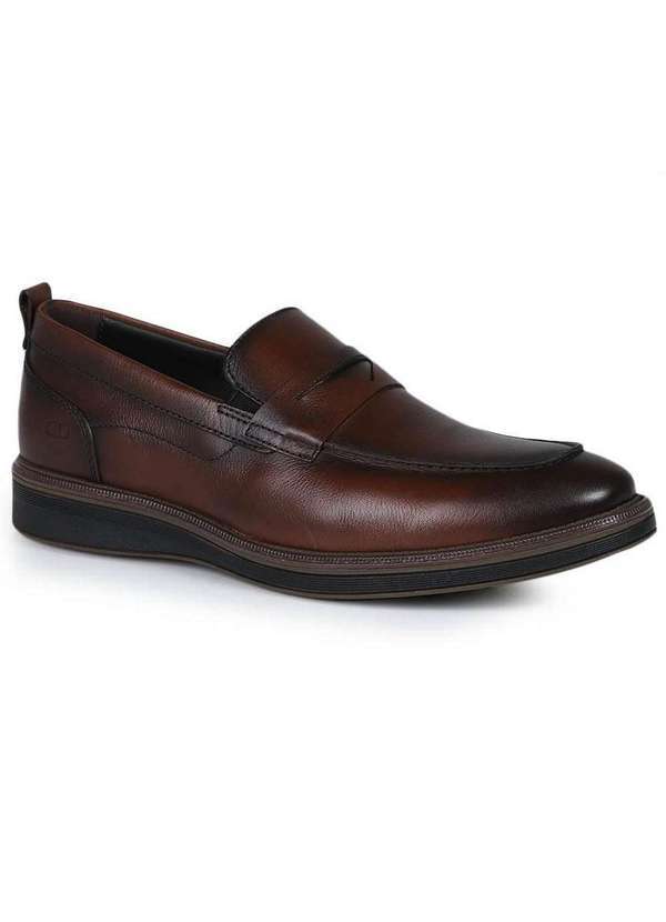 Democrata - Sapato Mocassim Masculino Democrata Degradê Marrom