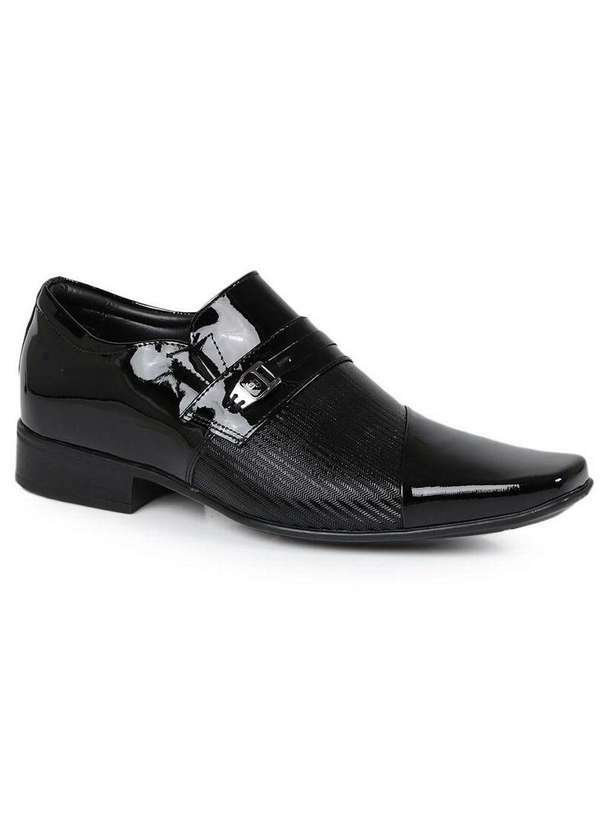 Jota Pe - Sapato Social Jota Pe Masculino Verniz Preto