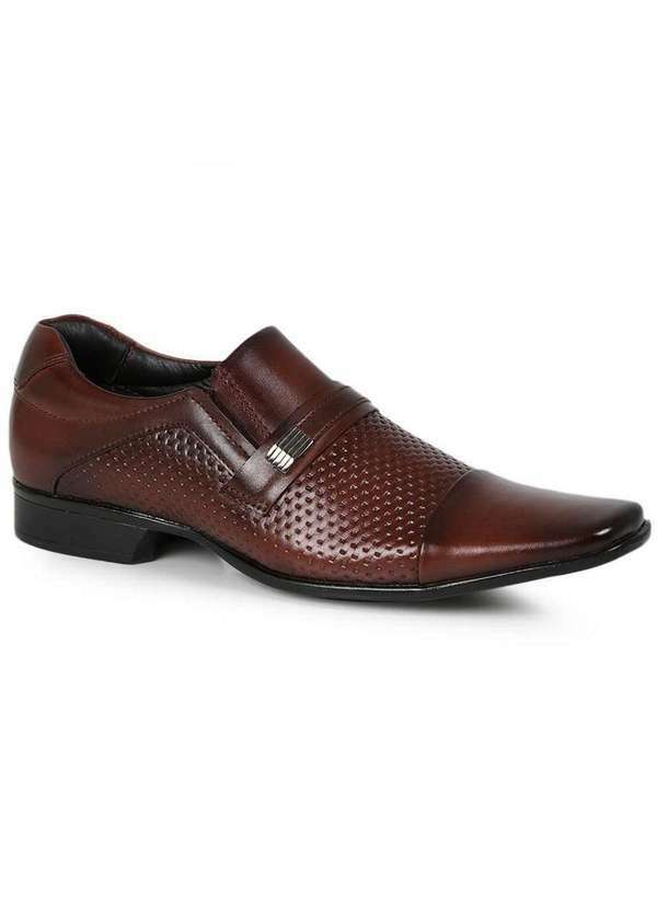 Rafarillo - Sapato Social Masculino Rafarillo Texturizado Marrom