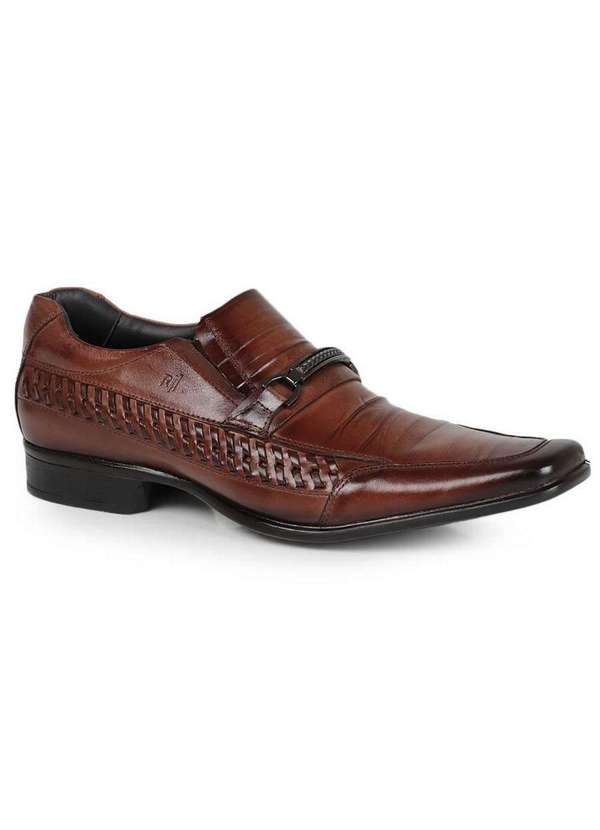 Rafarillo - Sapato Social Masculino Rafarillo Transpassado Marrom