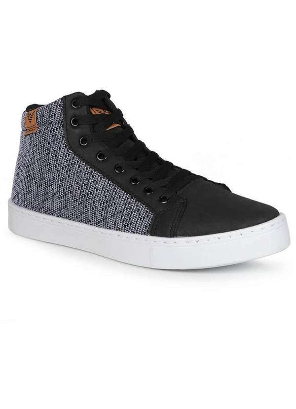 Black Free - Tênis Casual Masculino Black Free Cano Médio Preto