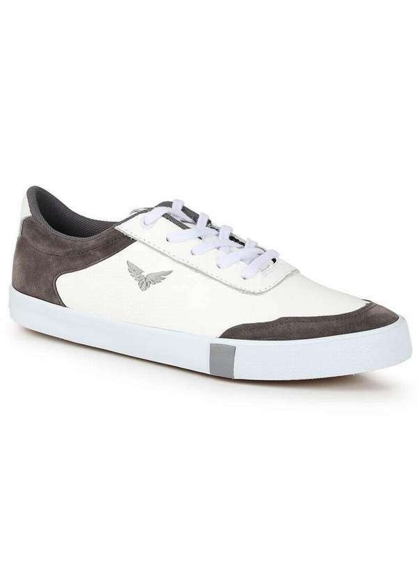 Eagle Fly - Tênis Casual Masculino Eagle Fly Recorte Camurça Branco