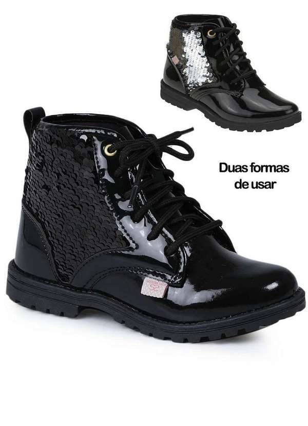 Kidy - Bota Coturno Infantil Kidy Love Fashion Preto