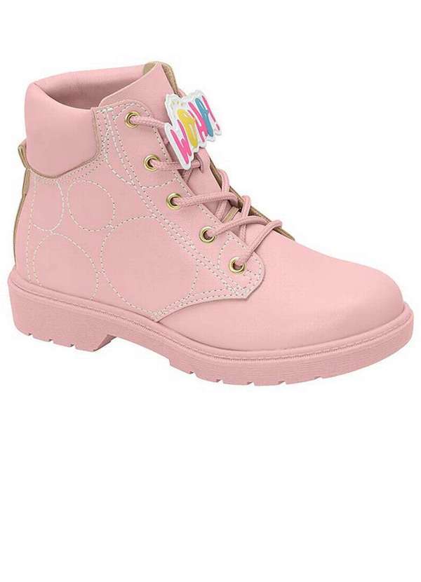 Molekinha - Bota Coturno Infantil Molekinha Círculos Rosa