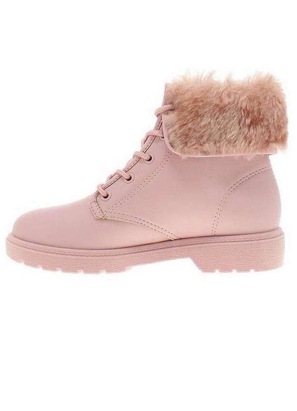 Molekinha Bota Coturno Infantil Molekinha Pelo e Fofura Rosa