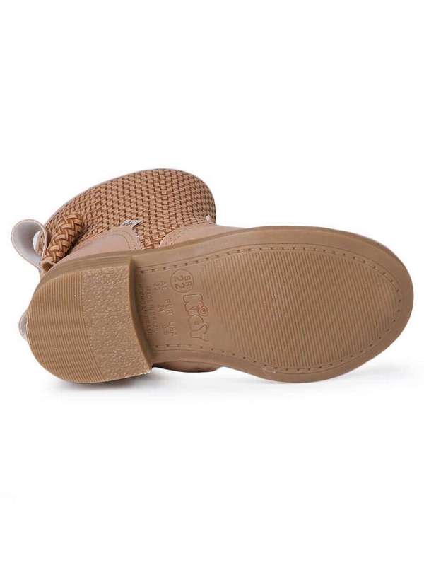 Kidy - Bota Montaria Infantil Kidy Laço Tramado Nude 3