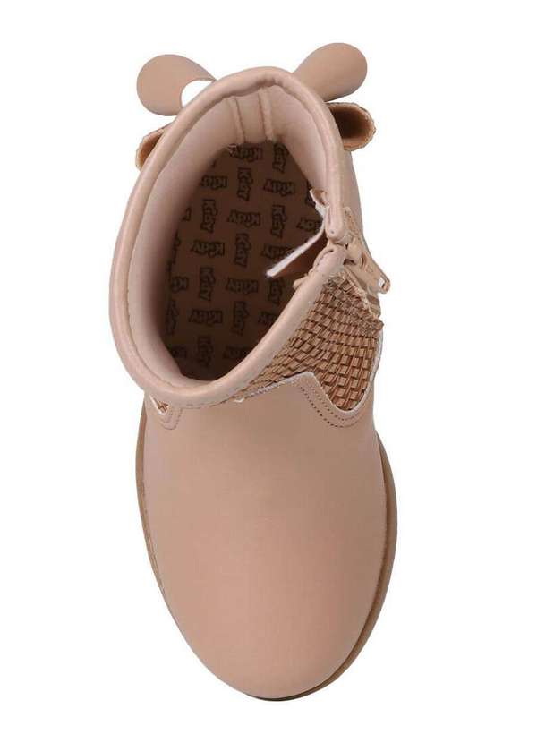 Kidy - Bota Montaria Infantil Kidy Laço Tramado Nude 4