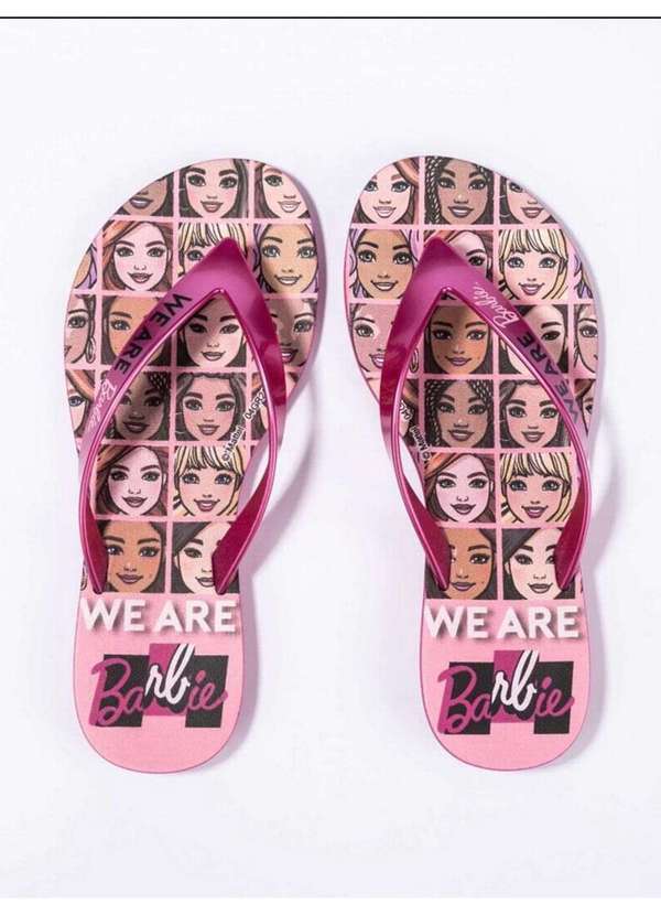 Grendene - Chinelo Infantil Grendene Barbie Faces Rosa