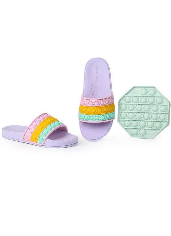 Mar e Cor - Chinelo Slide Infantil Mar e Cor Pop-It Lilas