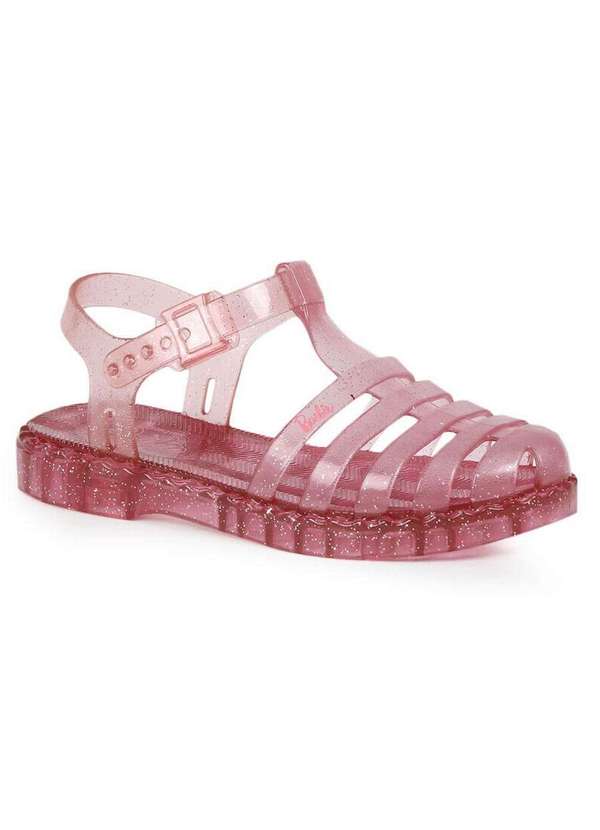 Grendene - Sandália Babuch Infantil Grendene Barbie Glitter Rosa