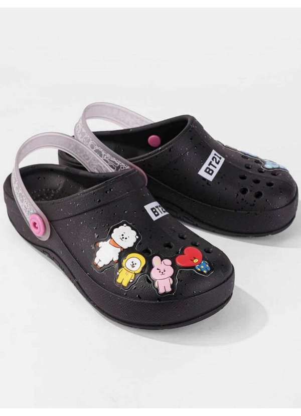 Grendene - Sandália Clog Infantil Grendene Bt21 Preto