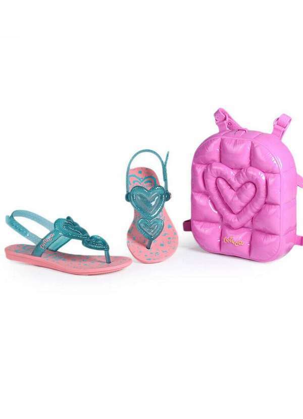 Grendene - Sandália Rasteira Infantil Grendene Luluca Bag Azul