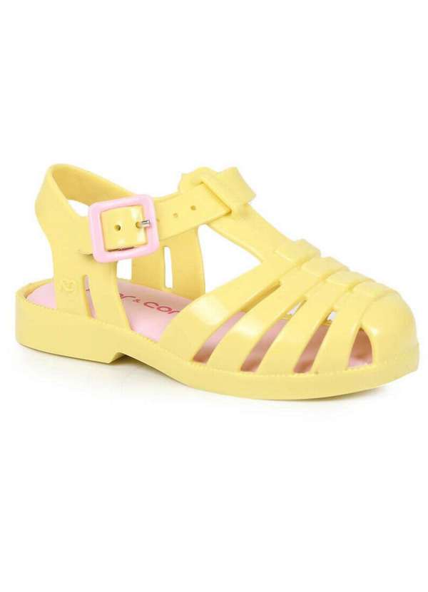 Sandália Rasteira Infantil Mar Cor Aranha Baby Amarelo Passarela