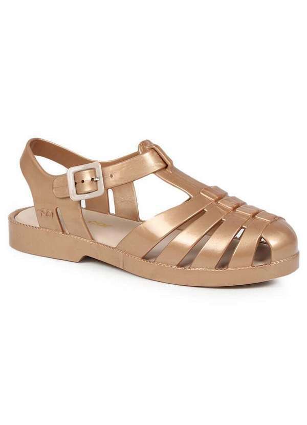 Mar e Cor - Sandália Rasteira Infantil Mar & Cor Aranha Dourado