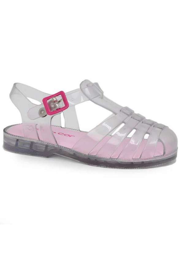 Mar e Cor - Sandália Rasteira Infantil Mar e Cor Baby Aranha Transparente