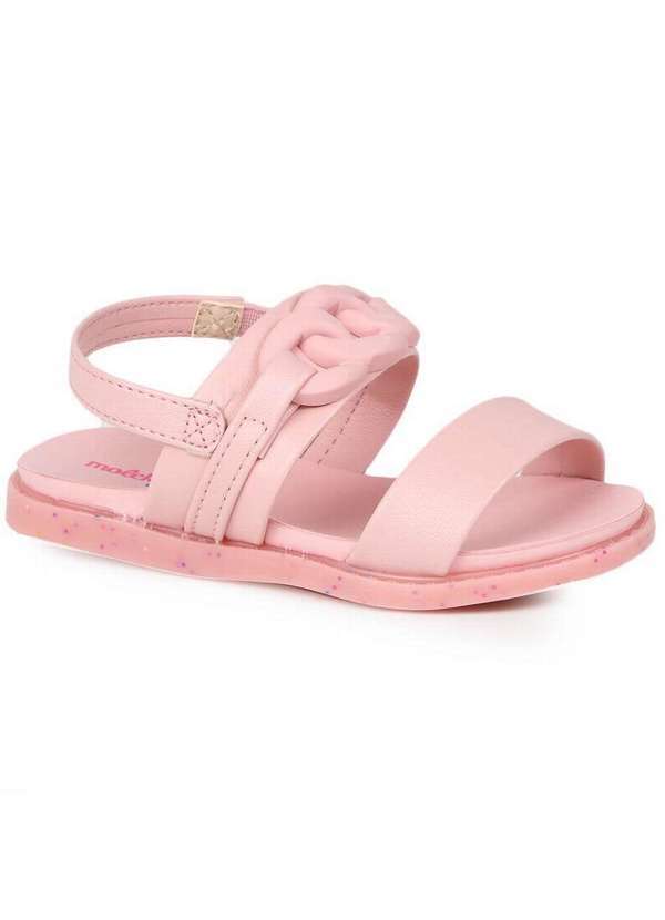 Molekinha - Sandália Rasteira Infantil Molekinha Corrente Rosa