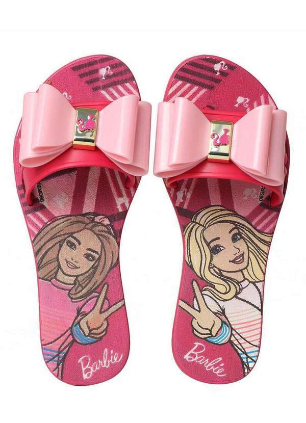 Grendene - Tamanco Rasteiro Infantil Grendene Laço Barbie Pink
