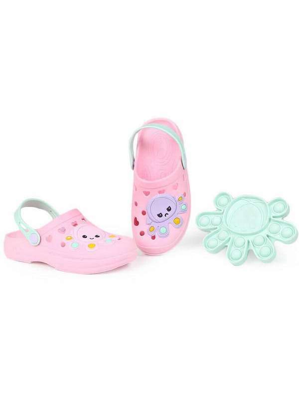 Mar e Cor - Sandália Clog Infantil Mar e Cor Polvo do Humor Rosa