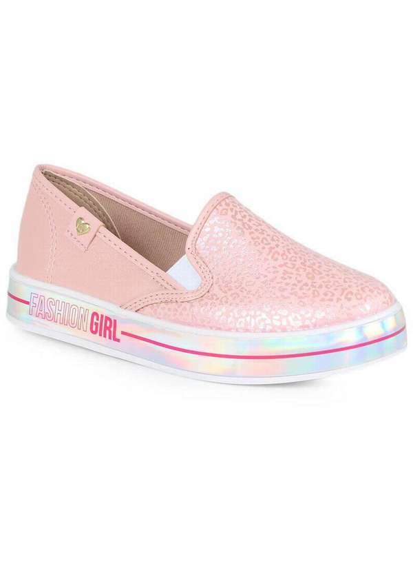 Molekinha - Slip On Infantil Molekinha Animal Print Rosa