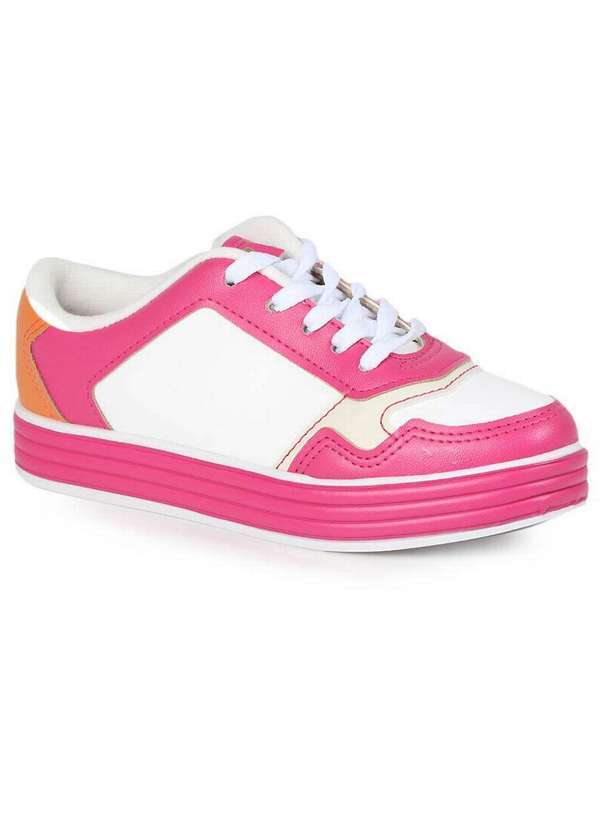 Molekinha - Tênis Casual Infantil Molekinha Recortes Coloridos Pink