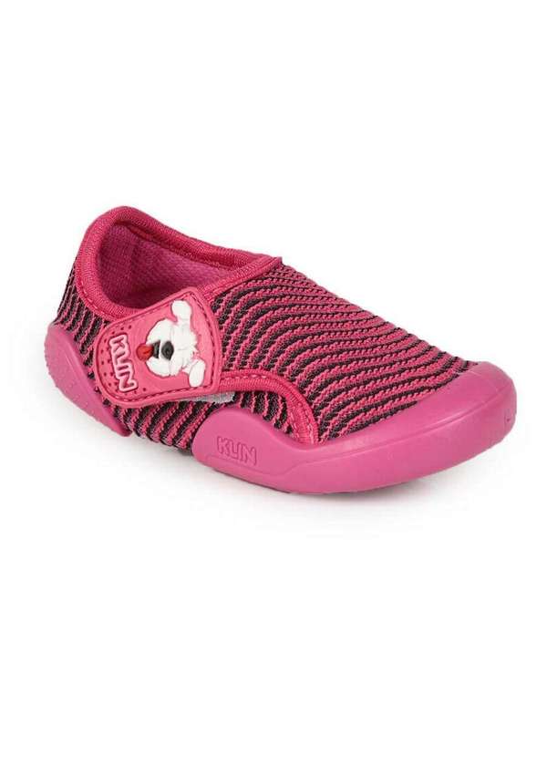 Klin - Tênis Infantil Klin Velcro Tecido Elástico Pink