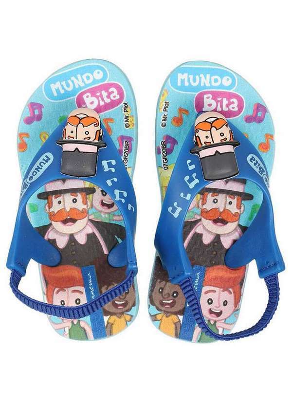 Ipanema - Chinelo Infantil Ipanema Mundo Bita Elástico Azul