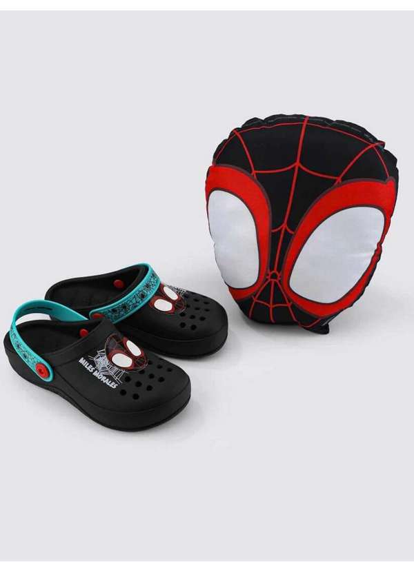Grendene - Sandália Clog Infantil Grendene Miles Morales Preto