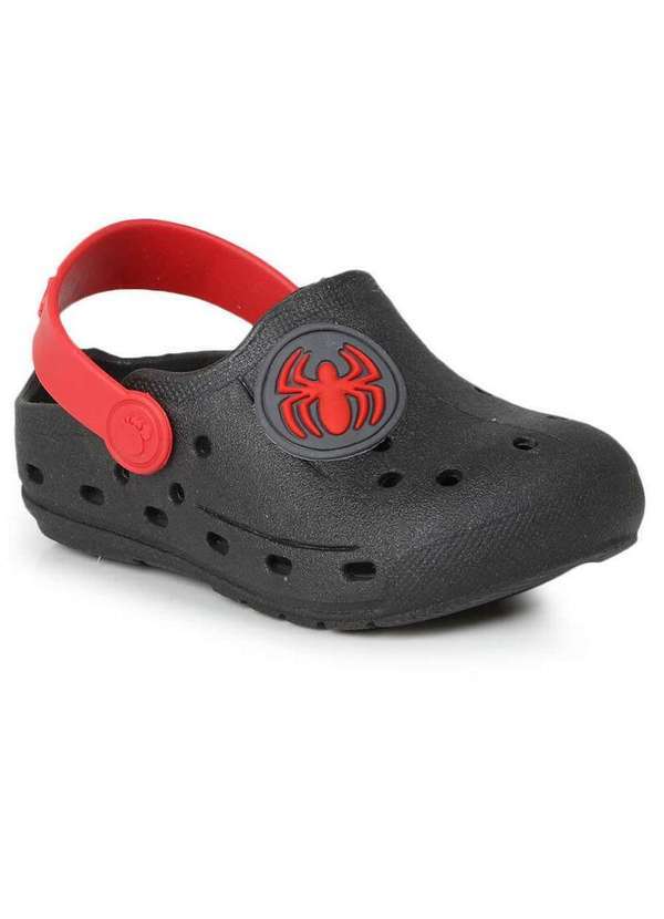 Pé com Pé - Sandália Clog Infantil Pé com Pé Homem-Aranha Preto