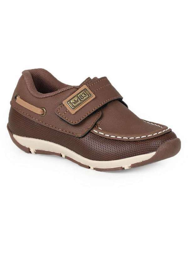 Klin - Sapato Mocassim Infantil Klin Velcro Marrom