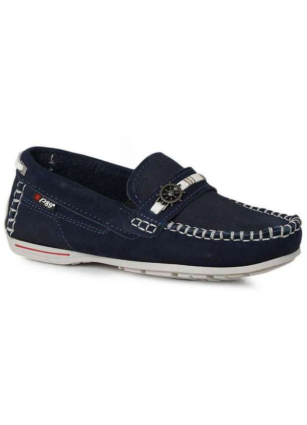 Pegada - Sapato Mocassim Infantil Pegada Costuras Marinho