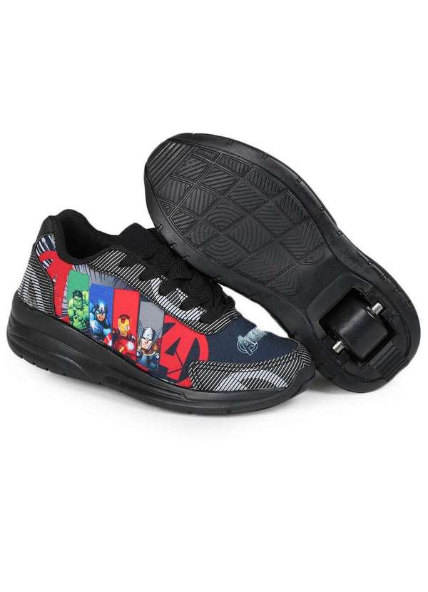 Mini Pé - Tênis Infantil Mini Pé Vingadores e Rodinha Preto