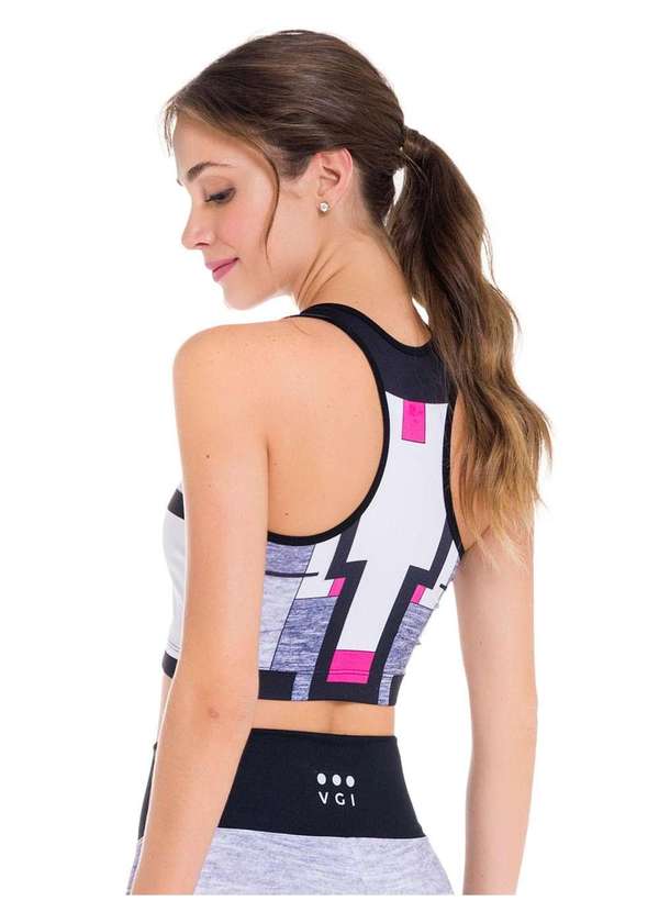 Veggi - Top Alongado Geométrico Cinza 2