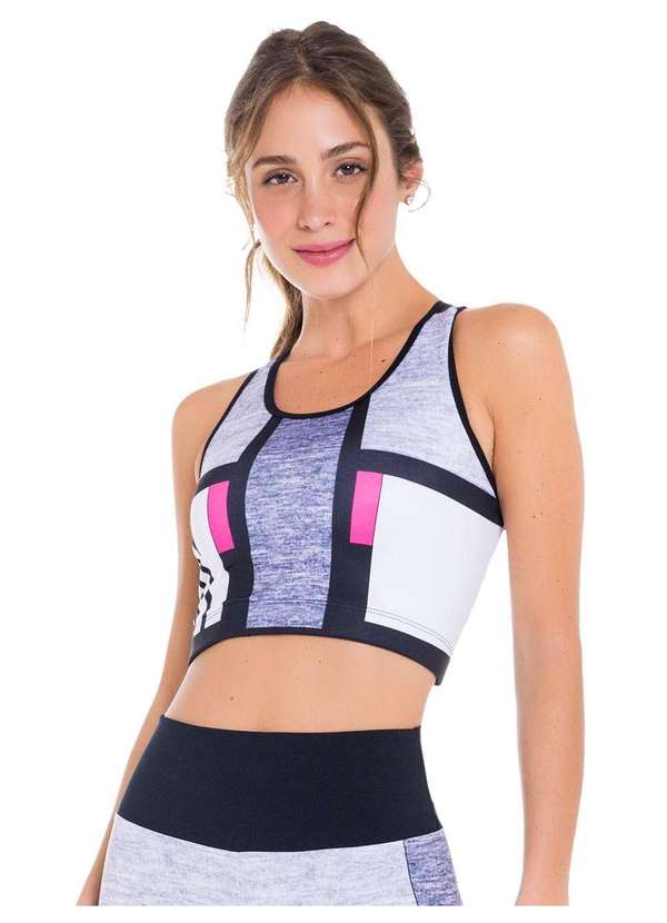 Veggi - Top Alongado Geométrico Cinza 3