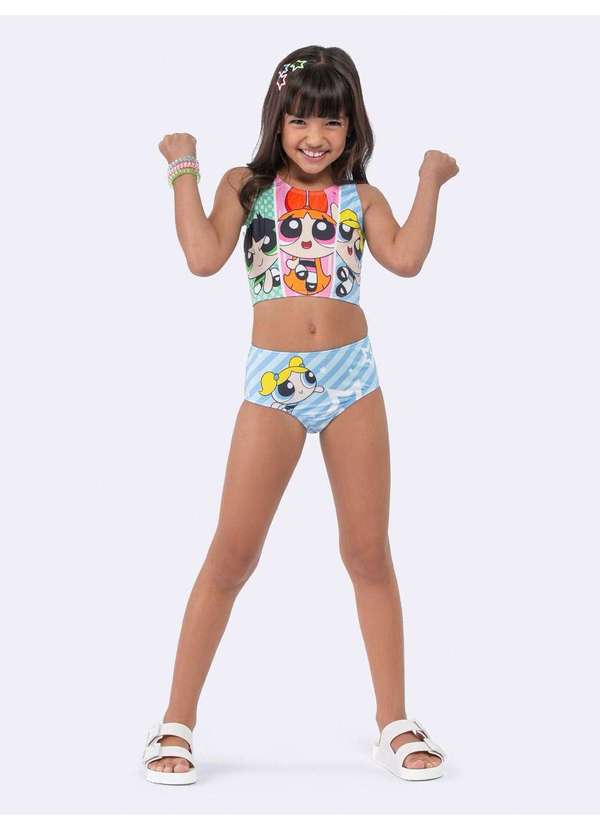 Veggi - Biquíni com Proteção Uv 50 Meninas Superpoderosas Azul