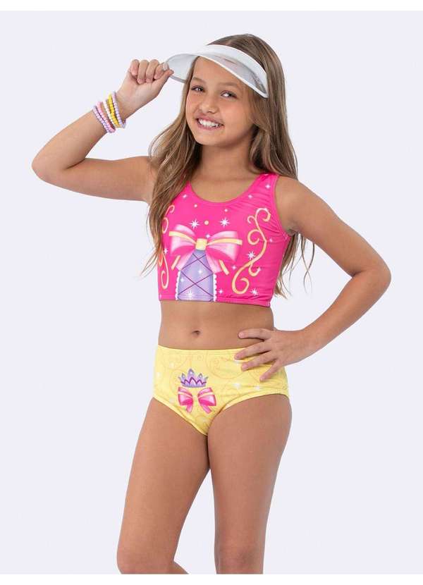 Veggi - Biquini Princesa com Proteção Uv50 Rosa
